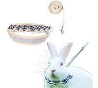 Rabbit Harness and Leash for Walking Escape Proof - Bunny Collar Harness Outdoor Camping Hiking Training - Also Suit for Ferret Kittn Puppy Small Animals (Small,Grey)
