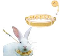 Rabbit Harness and Leash for Walking Escape Proof - Bunny Collar Harness Outdoor Camping Hiking Training - Also Suit for Ferret Kittn Puppy Small Animals (Large,Yellow)