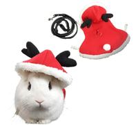 Rabbit Harness and Leash for Walking Escape Proof - Christmas Mesh Breathable Bunny Vest Harness Outdoor Camping Hiking Training - Also Suit for Ferret Kittn Puppy Small Animals (Small)