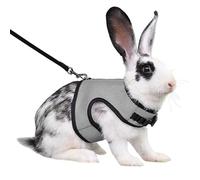 Rabbit Harness and Leash,Guinea Pig Escape Proof Bunny Harness and Leash Set, Cute Bunnies Vest Clothes Stuff Walking Ferret Kitten Puppy Small Pet Animals,Gray M