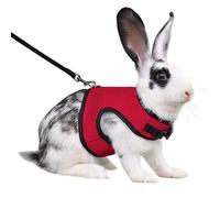 Rabbit Harness and Leash,Guinea Pig Escape Proof Bunny Harness and Leash Set, Cute Bunnies Vest Clothes Stuff Walking Ferret Kitten Puppy Small Pet Animals,Red XL