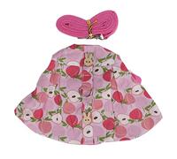 Rabbit Harness and Leash Set | Breathable Cotton Pet Clothes & Nylon Traction Rope | Escape Preventive Vest for Guinea Pigs/Hedgehogs/Small Animals | Adjustable Straps, Split (S)