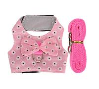 Rabbit Harness and Leash Set Escape Proof Adjustable Vest with Lead for Small Pets Bunny Ferret Kitten Walking Training Gear