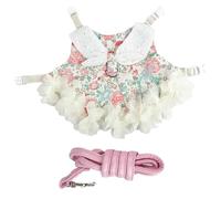 Rabbit Harness and Leash Set, Floral Bunny Clothes with 4ft Leash for Small Animals