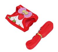 Rabbit Harness and Leash Set for Small Animals - Style, Chest Vest for Bunnies, Guinea Pigs, and Small Pets - Strawberry Design - Sizes S, M, L (L)