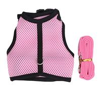 Rabbit Harness and Leash Set | Soft Mesh Vest for Guinea Pigs/Small Dogs | Adjustable No - Choke Design with Breathable Fabric (Pink)