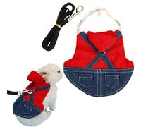 Rabbit Harness and Leash,Small Animal Clothes for Rabbit Guinea Pig, Bunny Plaid Harness Leash Guinea Pig Clothes for Kitten and Other Small Animals (Red,M)
