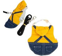 Rabbit Harness and Leash,Small Animal Clothes for Rabbit Guinea Pig, Bunny Plaid Harness Leash Guinea Pig Clothes for Kitten and Other Small Animals (Yellow,S)