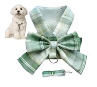 Rabbit Harness, Anti-Escape Rabbit Harness, Rabbit Rope Harness for Small Animals, JK Checked Adjustable Vest Harness with Cute Bow Tie