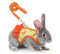 Rabbit Harness & Leash, Breathable Rabbit Walking Harness, Cute Carrot Bunny Harness Vest for Small Animals Rabbit Hamster Guinea Pig Chinchilla
