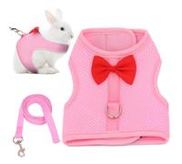 Rabbit Harness Set Mesh Rabbit Outfit Escape Proof Lightweight Bunny Leashes Breathable Small Animal Vest Harness For Kittens