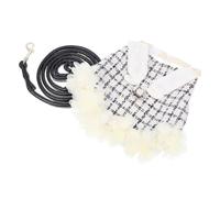 Rabbit Harness with Leash Cotton Sleeveless Flower Print for Small Pets | Secure Buckle Closure, Party and Holiday Wear, Black White Size S for Rabbits and PET Fashion Enthusiasts