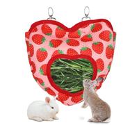 Rabbit Hay Feeder, 1 Hole Hanging Hay Bag for Rabbits Guinea Pig Bunny Chinchillas Washable Rabbit Hay Holder 10.6x11.8inch