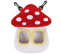 Rabbit Hay Feeder, 9x11inch Mushroom Shaped Guinea Pig Hay Feeder with 2 Holes, Hanging Oxford Cloth Hay Feeding Bag, Bunny Hay Feeder Dispenser