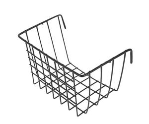 Rabbit Hay Feeder Basket with Iron Hanging Frame for Cage Use | Hollow Cast Iron Design, Black Finish, Keeps Hay Clean and Floor, Space-saving Access