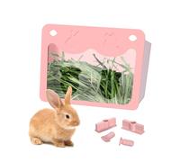 Rabbit Hay Feeder, Guinea Pig Hay Feeder, Large Capacity Hay Rack That Can Be Installed Inside or Outside the Cage, Less Wasted, for Bunny, Chinchilla, Guinea Pig, Small Animal Cage Accessories (Pink)