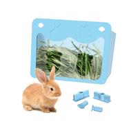 Rabbit Hay Feeder, Guinea Pig Hay Feeder, Large Capacity Hay Rack That Can Be Installed Inside or Outside the Cage, Less Wasted, for Bunny, Chinchilla, Guinea Pig, Small Animal Cage Accessories (Blue)