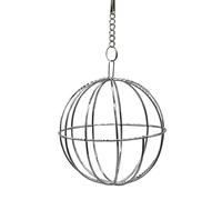 Rabbit Hay Feeder, Hanging Round Metal Grass Ball Chew Toy, Stainless Steel Grass Frame Bowls, Pets Manger Holder Feeding Dispenser for Bunny Hamsters Guinea Pigs