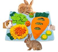 Rabbit Hay Feeder - Interactive Polar Fleece Pet Foraging Mat Toy Indoor for Guinea Pig Bunny Chinchillas Hamster Ferrets Small Animals - Anti Slip Feeding Mat Treat Dispenser Machine Washable