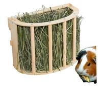 Rabbit Hay Feeder, Large Capacity Wooden Guinea Pig Hay Feeder, Hanging Feeding Rack for Small Pets, Easy to Assemble, Rabbit