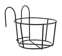 Rabbit Hay Feeder with Hooks Heavy Duty Metal Frame 15cm | Black Iron Hanging Rack, Open Flowerpot Style Design, for Cage Use and Fresh Dry Hay Storage