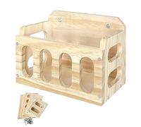 Rabbit Hay Feeder Wooden Rabbit Hay Rack, Large Capacity Feeder Horizontal Standing Grass Feeding, Shelf Dispenser for Guinea Pigs Bunny