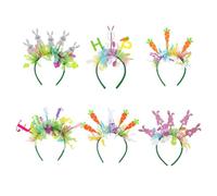 Rabbit Head Headbands, Headbands for Women and Girls, Pack of 6 Cute Decorative Cartoon Headbands, Easter Elements Hair Styling Accessories for Gender Reveal Parties, Parties and Rabbit Parties