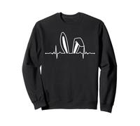 Rabbit Heartbeat Minimalist Bunny Ears Animal Lovers Icon Sweatshirt