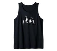Rabbit Heartbeat Minimalist Bunny Ears Animal Lovers Icon Tank Top