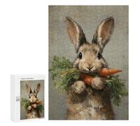 Rabbit Holding Carrots Painting: Winter Gift, 300 PCS Challenging Puzzle for Adults - for Detail-Focused Puzzlers