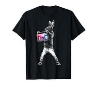 Rabbit Holding Radio Drawing Music Animal Motif Rabbit T-Shirt