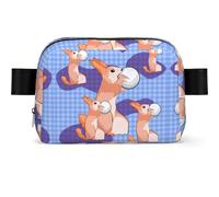 Rabbit Holding the Ball Fanny Pack for Men Women, Water Resistant, Adjustable Crossbody Strap