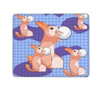 Rabbit Holding The Ball Square Waterproof Non-Slip Rubber Base Mouse Mat for Office Laptop,Laptop Wireless Mouse Home Office Travel 10 X 12 Inch