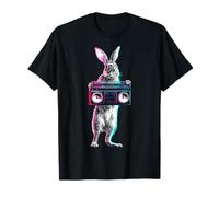 Rabbit Holds Radio Drawing Animal Illustration Art Rabbit T-Shirt