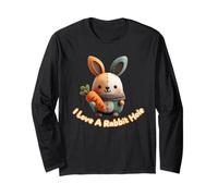 Rabbit Hole Conspiracy Funny Bunny with Carrot Cute Felt Long Sleeve T-Shirt