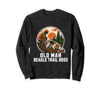 Rabbit Hunting Beagle Grandpa Vintage Retro Hound Dog Badge Sweatshirt