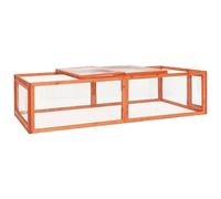 vidaXL Rabbit Hutch 183x90x46.5 cm Solid Firwood, Brown