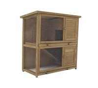 Rabbit Hutch 2 Tier 91.5 x 91.8 x 40.3 cm Wood with Grid