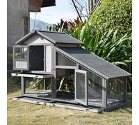 Rabbit Hutch 2-Tier Cage with Wheels, Removable Tray for Small Pets, Durable Habitat and Run, Easy to Clean and Move