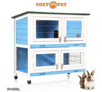 Rabbit Hutch 3ft Cozy Pet Blue Guinea Pig Hutches Run Ferret RH06BL