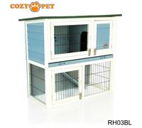 Rabbit Hutch 3ft Cozy Pet Blue Guinea Pig Hutches Run Rabbit Ferret Runs RH03BL