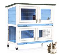 Rabbit Hutch 3ft in Blue Hide Rabbit Run Guinea Pig House by Cozy Pet Ferret Cage Rabbit Hutches in Blue RH06BL