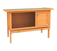 PawHut Wooden Rabbit/Guinea Pig Elevated House Cage, Brown