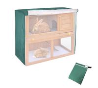 Rabbit Hutch Cover, Double Decker Rabbit Hutch Cover 48in,Windproof Waterproof Thermal Cage Cover, Outdoor Pet Cage Cover with Visible Window & Vent Holes, 210D Oxford, 122 * 50 * 105cm (green)