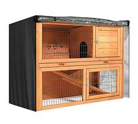 Rabbit Hutch Cover, Durable 210D Oxford Cloth Rabbit Cage Cover Double Layer Thermal Hutch Cover Hutch Cover, Rabbit Hutch Covers for The Winter-Gray 122 * 50 * 105cm