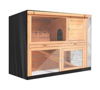 Rabbit Hutch Cover - Waterproof Windproof Pet Winter Protective Equipment - Double Rabbit Cage Dust Cover for Winter with Zip - for Garden Patio Backyard Lawn