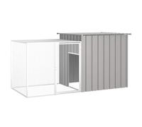Rabbit Hutch Galvanised Steel 200x91x100cm Grey Lockable Door Mesh Pet Enclosure