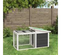 vidaXL Rabbit Hutch Grey 100.5x54x55 cm Solid Wood Pine, Grey