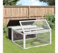 (grey) vidaXL Rabbit Hutch Rabbit Run Bunny House Wooden Animal House Solid Wood Pine