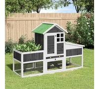 Rabbit Hutch Rabbit Run Bunny House Wooden Animal House Solid Wood Pine vidaXL